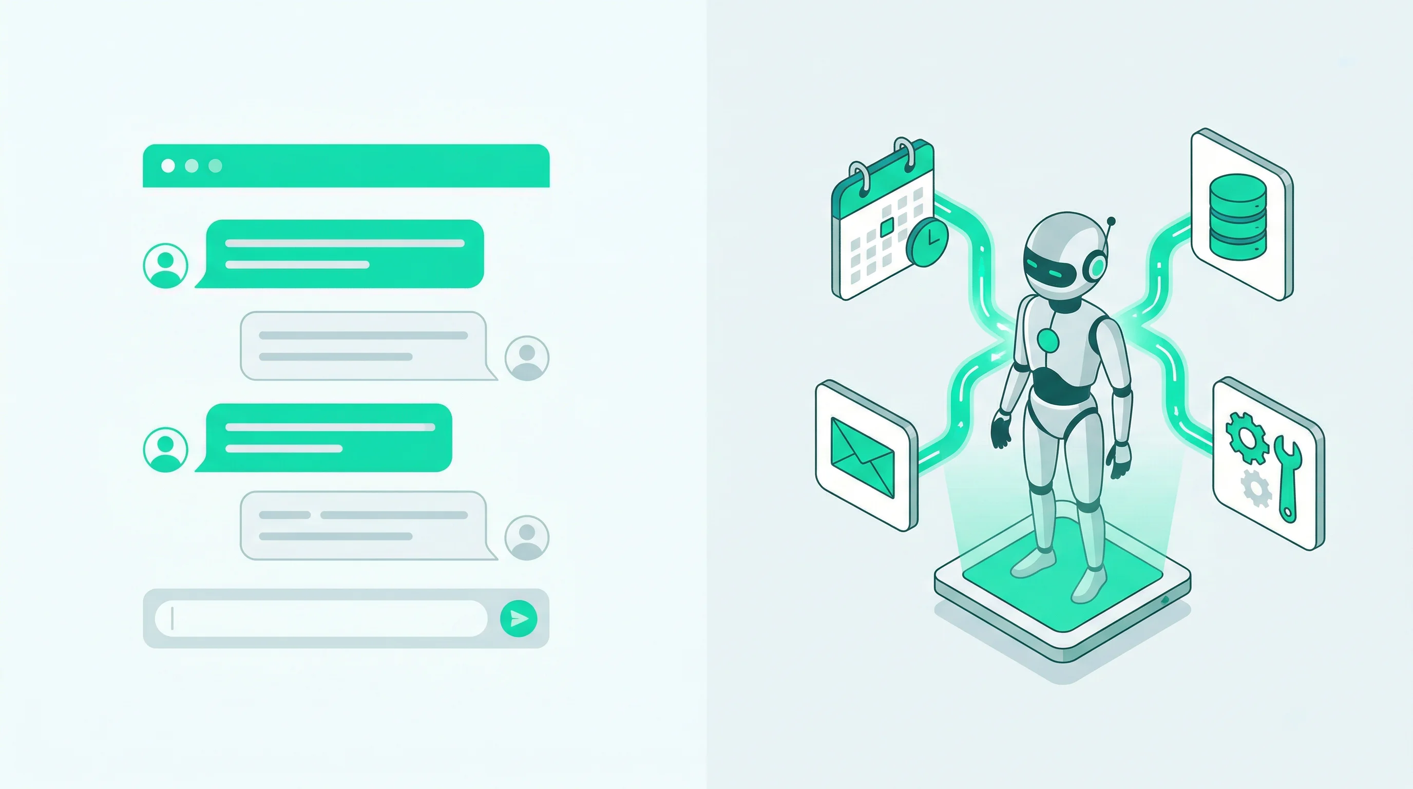 Side-by-side comparison of ChatGPT chat tool and OpenClaw AI agent